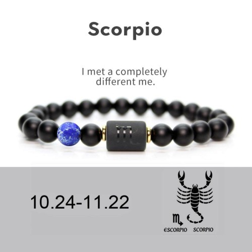 Zodiac Black Onyx Adjustable Bracelet Zodiac Black Onyx Adjustable Bracelet