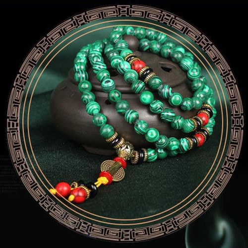 Tibetan 108 Mala Malachite Bracelet Necklace Tibetan 108 Mala Malachite Bracelet Necklace