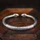 Tibetan Om Mani Padme Hum Heart Sutra Cuff Bracelet