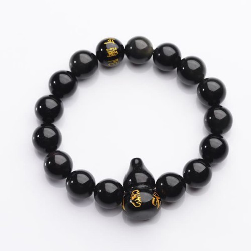 Rainbow Obsidian Gourd Om Mani Padme Hum Bracelet Rainbow Obsidian Gourd Om Mani Padme Hum Bracelet