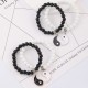Black Onyx White Turquoise Yin Yang Protection Couple Bracelet Black Onyx White Turquoise Yin Yang Protection Couple Bracelet