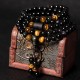Black & Rainbow Obsidian Gourd Blessing Bracelet Black & Rainbow Obsidian Gourd Blessing Bracelet