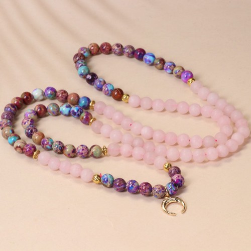 Miano Real Pink Crystal Mala Healing Bracelet Miano Real Pink Crystal Mala Healing Bracelet