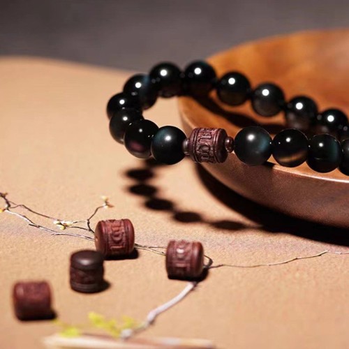 Gold Sheen Obsidian Om Mani Padme Hum Bracelet Gold Sheen Obsidian Om Mani Padme Hum Bracelet