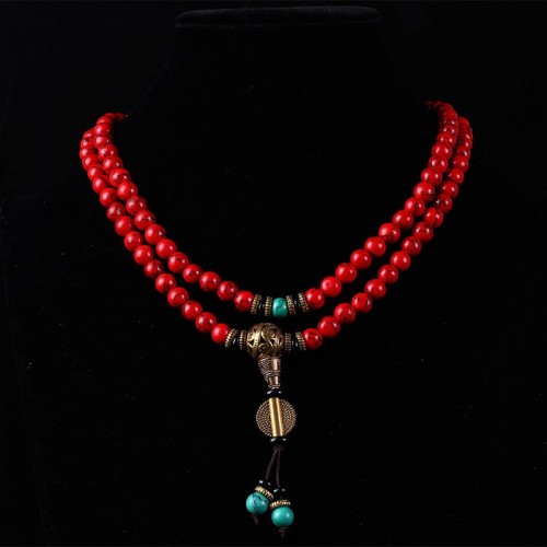 Tibetan Red Turquoise Lucky Necklace Tibetan Red Turquoise Lucky Necklace