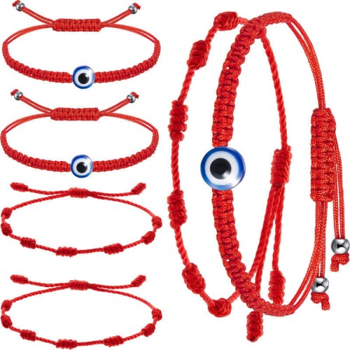 Evil Eye Seven Knot Red String Protection Bracelet Evil Eye Seven Knot Red String Protection Bracelet