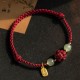 Cinnabar Chinese Zodiac Hetian Jade Bracelet