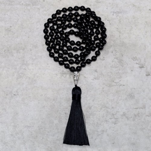 108 Mala Black Onyx Meditation Necklace 108 Mala Black Onyx Meditation Necklace