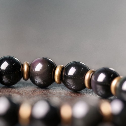Rainbow Obsidian Copper Love Healing Bracelet Rainbow Obsidian Copper Love Healing Bracelet