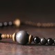 Rainbow Obsidian Ebony Wood Copper Multilayer Bracelet
