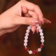 Natural Pink Crystal Cinnabar Nine-Tailed Fox Bracelet