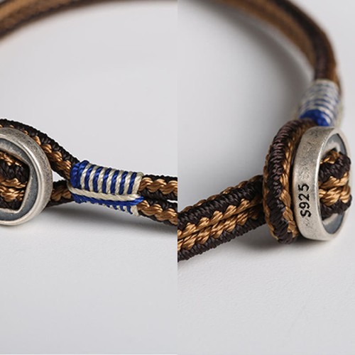 925 Silver Handmade Button Protection Bracelet 925 Silver Handmade Button Protection Bracelet