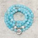 Amazonite Stone Healing Lotus Mala Bracelet Amazonite Stone Healing Lotus Mala Bracelet