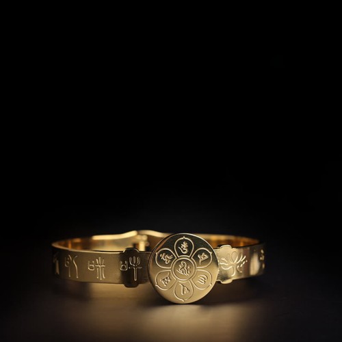 Yin Yang Lotus Om Mani Padme Hum Titanium Steel Bracelet Yin Yang Lotus Om Mani Padme Hum Titanium Steel Bracelet