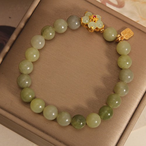 Green Jade Fu Character Luck Bracelet Green Jade Fu Character Luck Bracelet