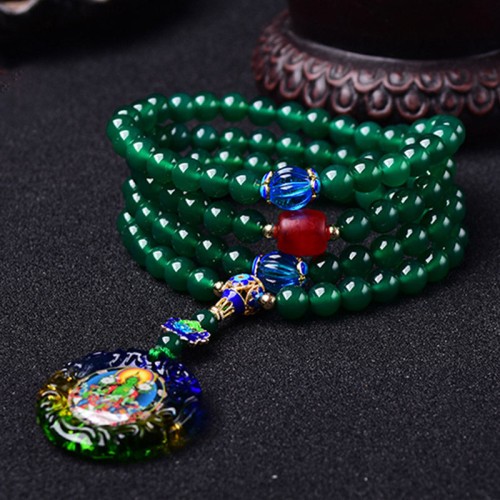 108 Mala Beads Green Agate Bodhisattva Bracelet 108 Mala Beads Green Agate Bodhisattva Bracelet