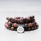 108 Mala Beads Rhodonite Lotus Compassion Bracelet 108 Mala Beads Rhodonite Lotus Compassion Bracelet