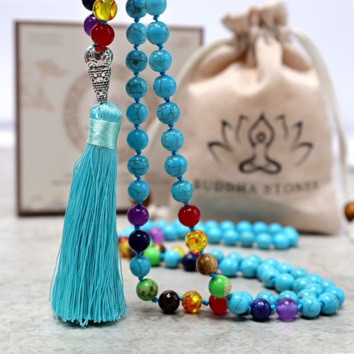 108 Turquoise Beads Yoga Meditation Necklace 108 Turquoise Beads Yoga Meditation Necklace
