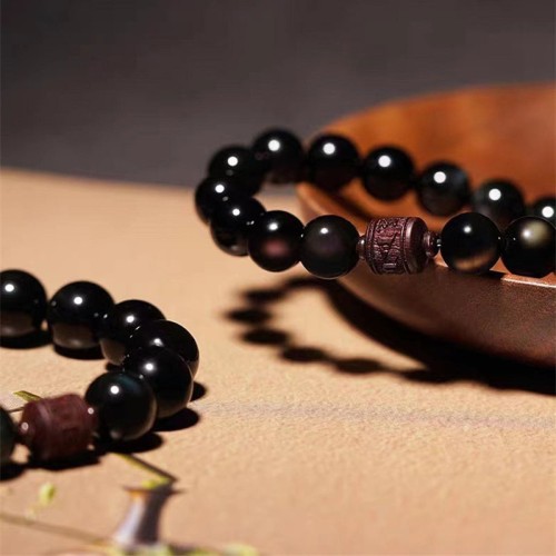 Gold Sheen Obsidian Om Mani Padme Hum Bracelet Gold Sheen Obsidian Om Mani Padme Hum Bracelet