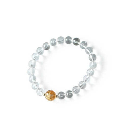 Black Obsidian White Crystal Dragon Strength Bracelet Black Obsidian White Crystal Dragon Strength Bracelet