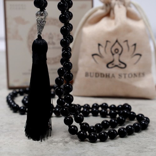 108 Mala Black Onyx Meditation Necklace 108 Mala Black Onyx Meditation Necklace