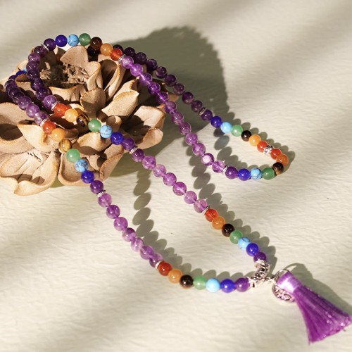 Healing Crystal Mala 108 Meditation Bracelet