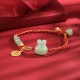 Silver Rabbit Hetian Jade Luck Bracelet