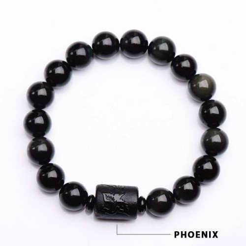 Black Obsidian Phoenix Dragon Bracelet