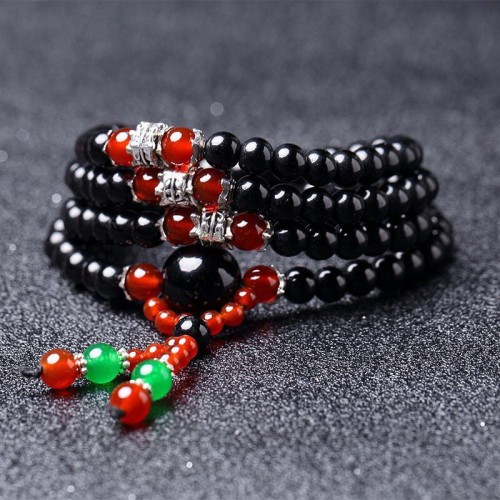 108 Beads Black Obsidian Tiger Eye Mala Bracelet 108 Beads Black Obsidian Tiger Eye Mala Bracelet