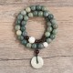 Cyan Bodhi Seed Lotus Jade Peace Buckle Wisdom Bracelet Cyan Bodhi Seed Lotus Jade Peace Buckle Wisdom Bracelet