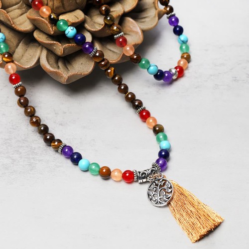 Healing Crystal Mala 108 Meditation Bracelet
