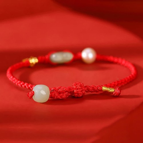 925 Silver Year of the Rabbit Hetian Jade Coin Wealth Bracelet
