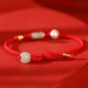 925 Silver Year of the Rabbit Hetian Jade Coin Wealth Bracelet
