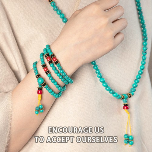 Tibetan Turquoise Healing Mala Bracelet Tibetan Turquoise Healing Mala Bracelet