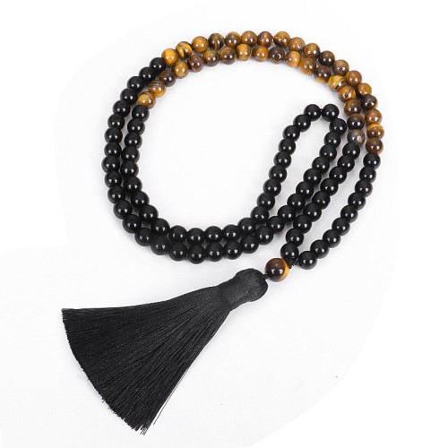 Black Onyx Tiger Eye Protection Necklace Set Black Onyx Tiger Eye Protection Necklace Set