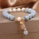 Aquamarine Pearl Money Bag Charm Bracelet Aquamarine Pearl Money Bag Charm Bracelet