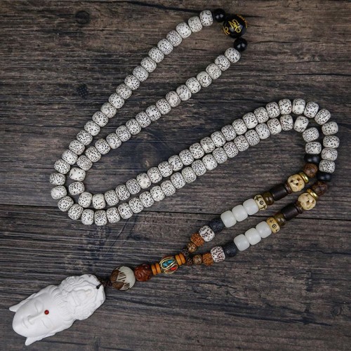 Bodhi Seed Yak Bone Avalokitesvara Bracelet Bodhi Seed Yak Bone Avalokitesvara Bracelet