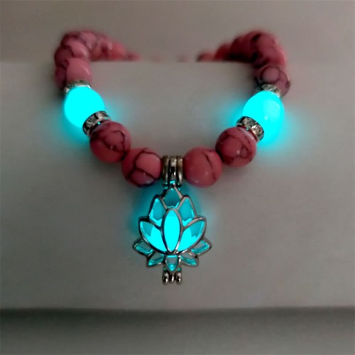 Turquoise Glowstone Lotus Protection Bracelet Turquoise Glowstone Lotus Protection Bracelet