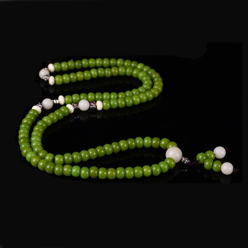 Cyan Bodhi Seed Mala 108 Beads Success Necklace Cyan Bodhi Seed Mala 108 Beads Success Necklace