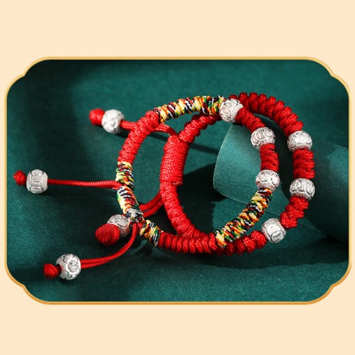 925 Silver King Kong Knot Multicolored String Strength Bracelet