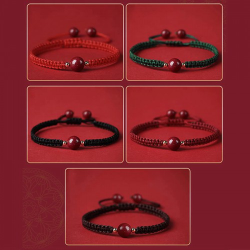 Lucky Cinnabar Bead Red String Bracelet