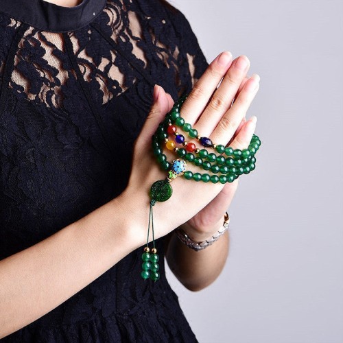 108 Mala Green Agate Power Support Bracelet 108 Mala Green Agate Power Support Bracelet