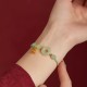 Peace Buckle Jade Lotus Happiness Wealth Bracelet