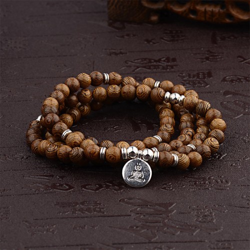 Tibetan Lightning Strike Wood Lotus Buddha Bracelet