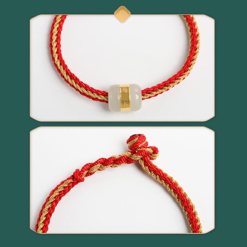 999 Gold Hetian Jade Om Mani Padme Hum Bracelet 999 Gold Hetian Jade Om Mani Padme Hum Bracelet