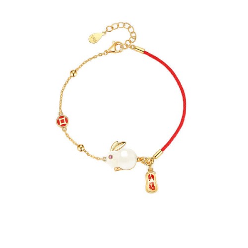 Rabbit White Jade Happiness Bracelet Rabbit White Jade Happiness Bracelet