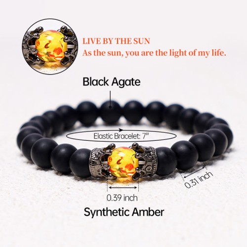 King & Queen Crown Healing Couple Bracelet King & Queen Crown Healing Couple Bracelet