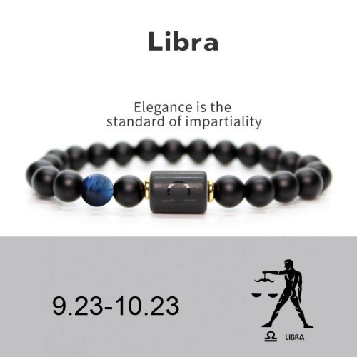 Zodiac Black Onyx Adjustable Bracelet Zodiac Black Onyx Adjustable Bracelet