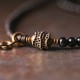 Rainbow Obsidian Ebony Wood Copper Multilayer Bracelet