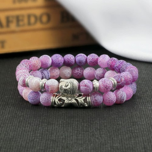 2Pcs Crystal Agate Buddha Protection Bracelet 2Pcs Crystal Agate Buddha Protection Bracelet
